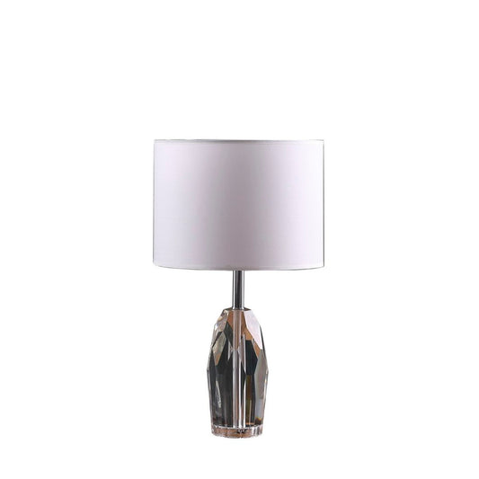 19&quot; Dodecahedron Solid Crystal Prism Table Lamp in Chrome Silver