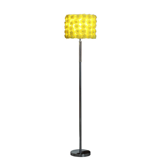 63&quot;In Yellow Roses In Bloom Acrylic/Metal Floor Lamp